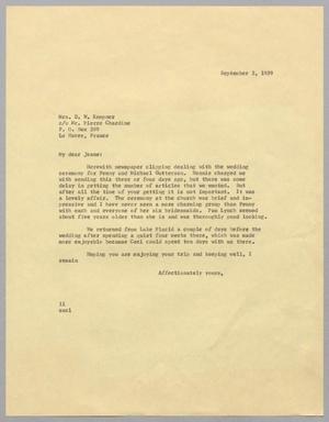 [Letter from Isaac H. Kempner to Daniel W. Kempner, September 3, 1959]