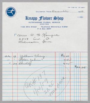 [Invoice for Items Purchased by Mrs. D. W. Kempner, December 1959]