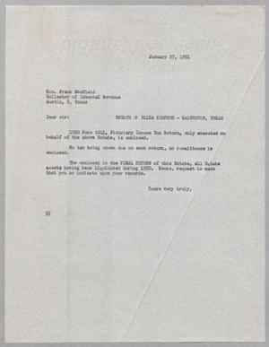 [Letter from Ray I. Mehan to Frank Scofield, January 27, 1951]