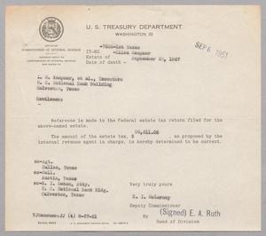 [Letter from E. I. McLarney to I. H. Kempner, September 6, 1951]