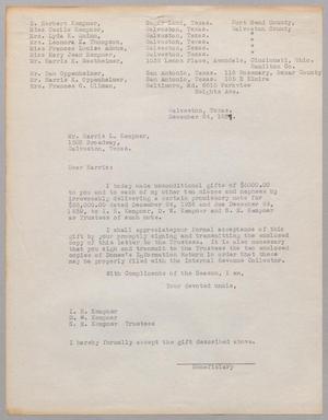 [Letter from R. Lee Kempner to Harris L. Kempner, December 24, 1936]