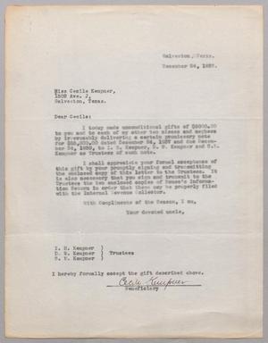[Letter from R. Lee Kempner to Cecile Kempner, December 24, 1937]