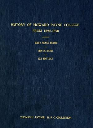 A History of Howard Payne College from 1890 to 1898