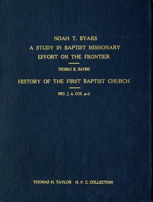 Primary view of object titled 'A History of the First Baptist Church (Brownwood, Texas)'.