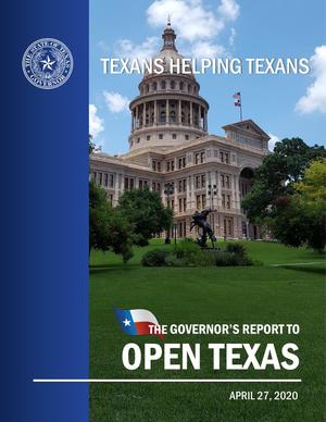 Primary view of object titled 'Texan Helping Texans: The Governor's Report to Open Texas'.