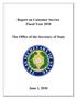 Primary view of Texas Secretary of State Report on Customer Service: 2018