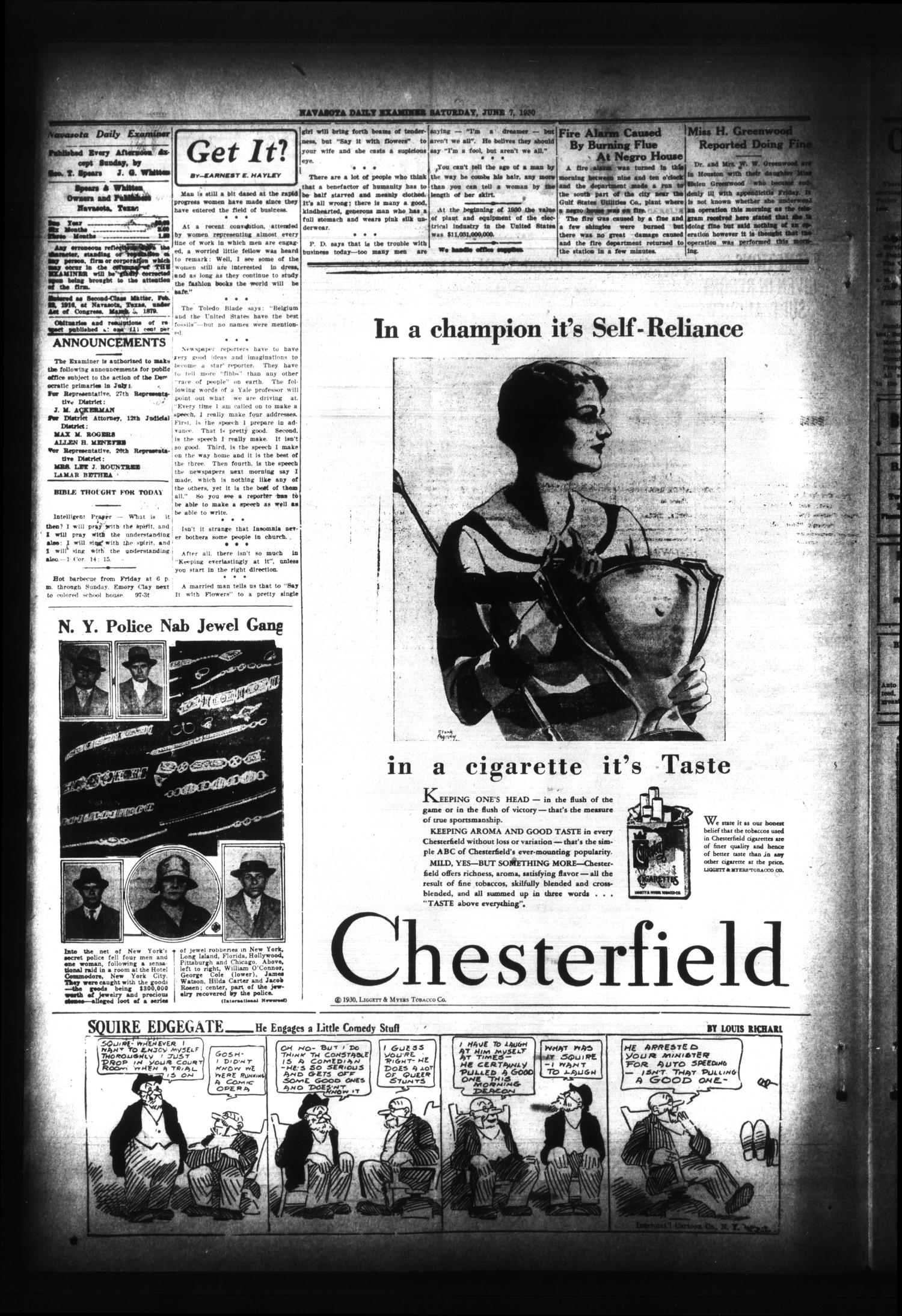 Navasota Daily Examiner (Navasota, Tex.), Vol. 33, No. 98, Ed. 1 Saturday, June 7, 1930
                                                
                                                    [Sequence #]: 2 of 4
                                                