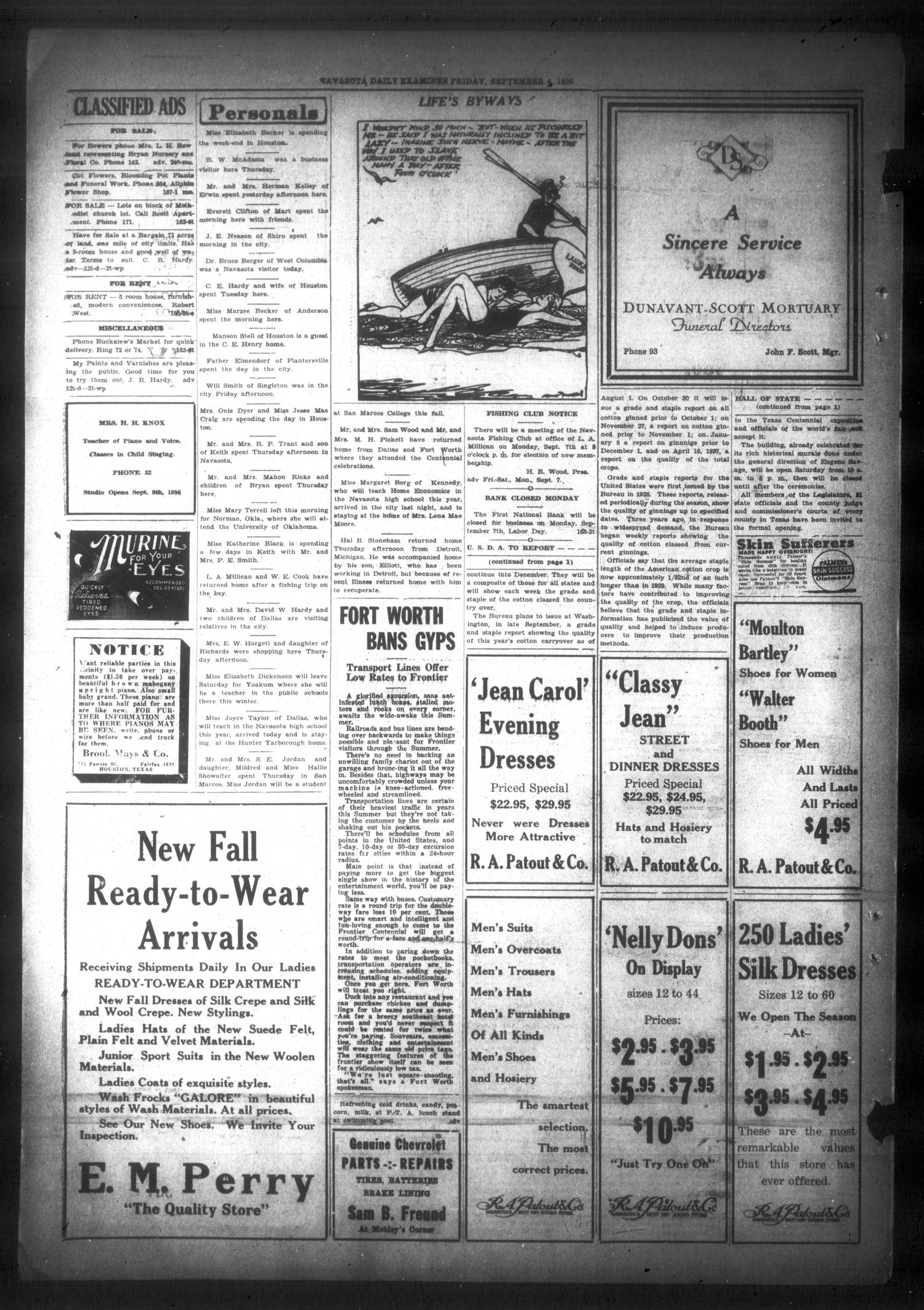 Navasota Daily Examiner (Navasota, Tex.), Vol. 38, No. 169, Ed. 1 Friday, September 4, 1936
                                                
                                                    [Sequence #]: 4 of 4
                                                