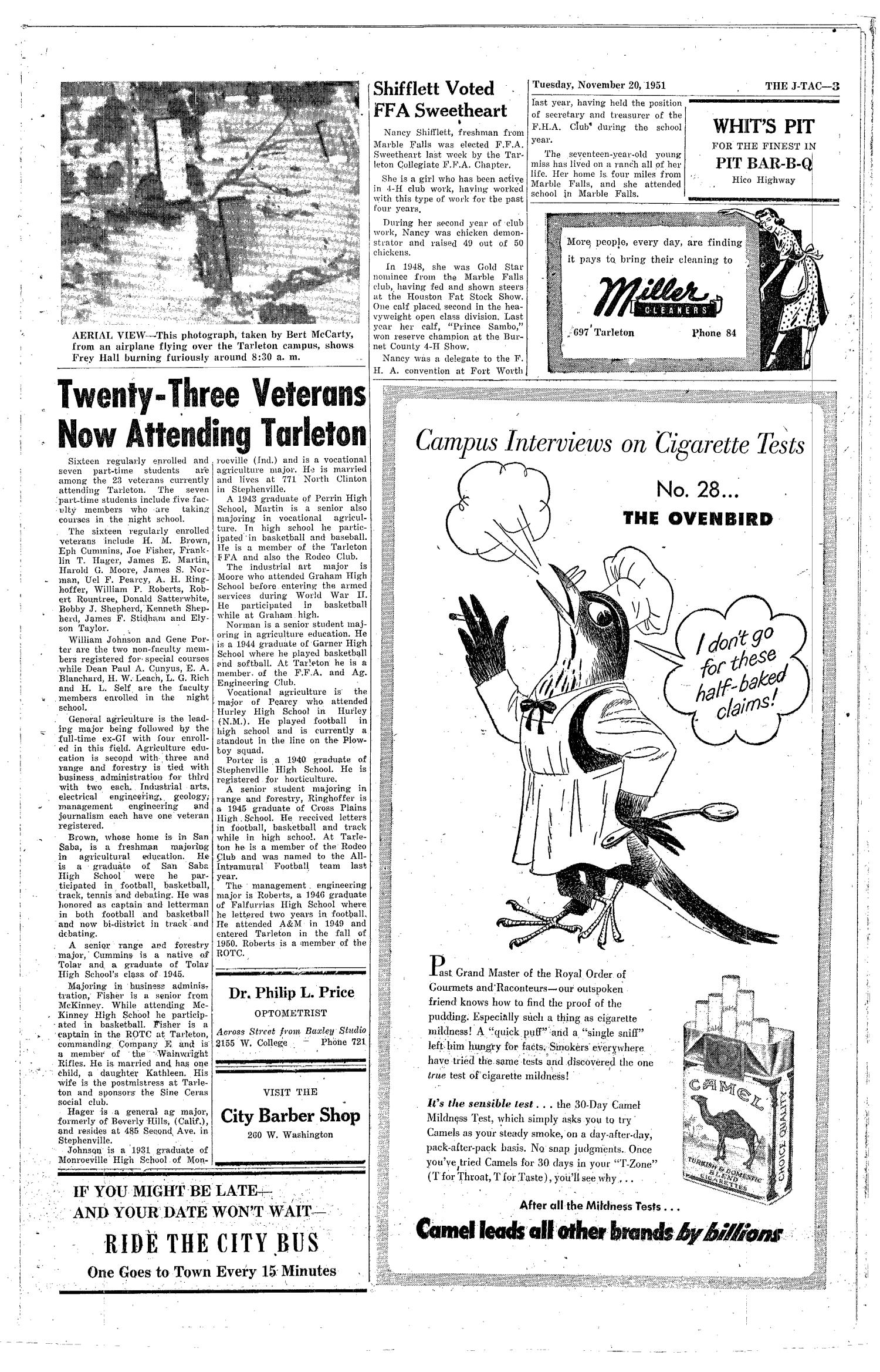 The J-TAC (Stephenville, Tex.), Vol. 32, No. 11, Ed. 1 Tuesday, November 20, 1951
                                                
                                                    [Sequence #]: 3 of 8
                                                