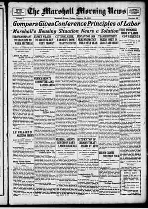 The Marshall Morning News (Marshall, Tex.), Vol. 1, No. 29, Ed. 1 Friday, October 10, 1919
