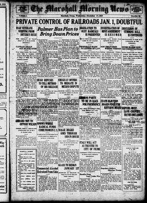 The Marshall Morning News (Marshall, Tex.), Vol. 1, No. 86, Ed. 1 Wednesday, December 17, 1919