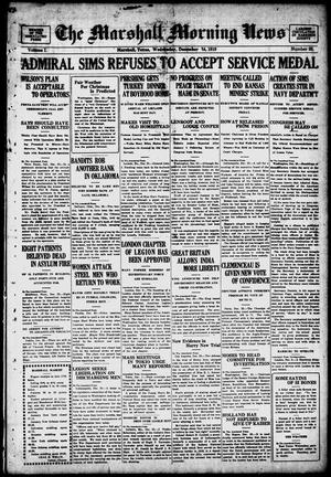 The Marshall Morning News (Marshall, Tex.), Vol. 1, No. 92, Ed. 1 Wednesday, December 24, 1919