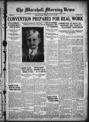 The Marshall Morning News (Marshall, Tex.), Vol. 1, No. 250, Ed. 1 Wednesday, June 30, 1920