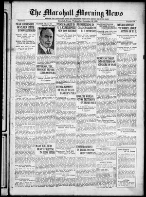 The Marshall Morning News (Marshall, Tex.), Vol. 2, No. 90, Ed. 1 Wednesday, December 22, 1920