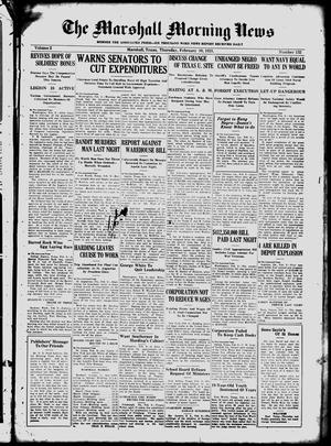 The Marshall Morning News (Marshall, Tex.), Vol. 2, No. 132, Ed. 1 Thursday, February 10, 1921