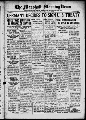 The Marshall Morning News (Marshall, Tex.), Vol. 2, No. 298, Ed. 1 Wednesday, August 24, 1921
