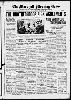 The Marshall Morning News (Marshall, Tex.), Vol. 3, No. 2, Ed. 1 Wednesday, November 16, 1921