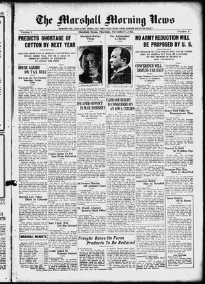 The Marshall Morning News (Marshall, Tex.), Vol. 3, No. 3, Ed. 1 Thursday, November 17, 1921