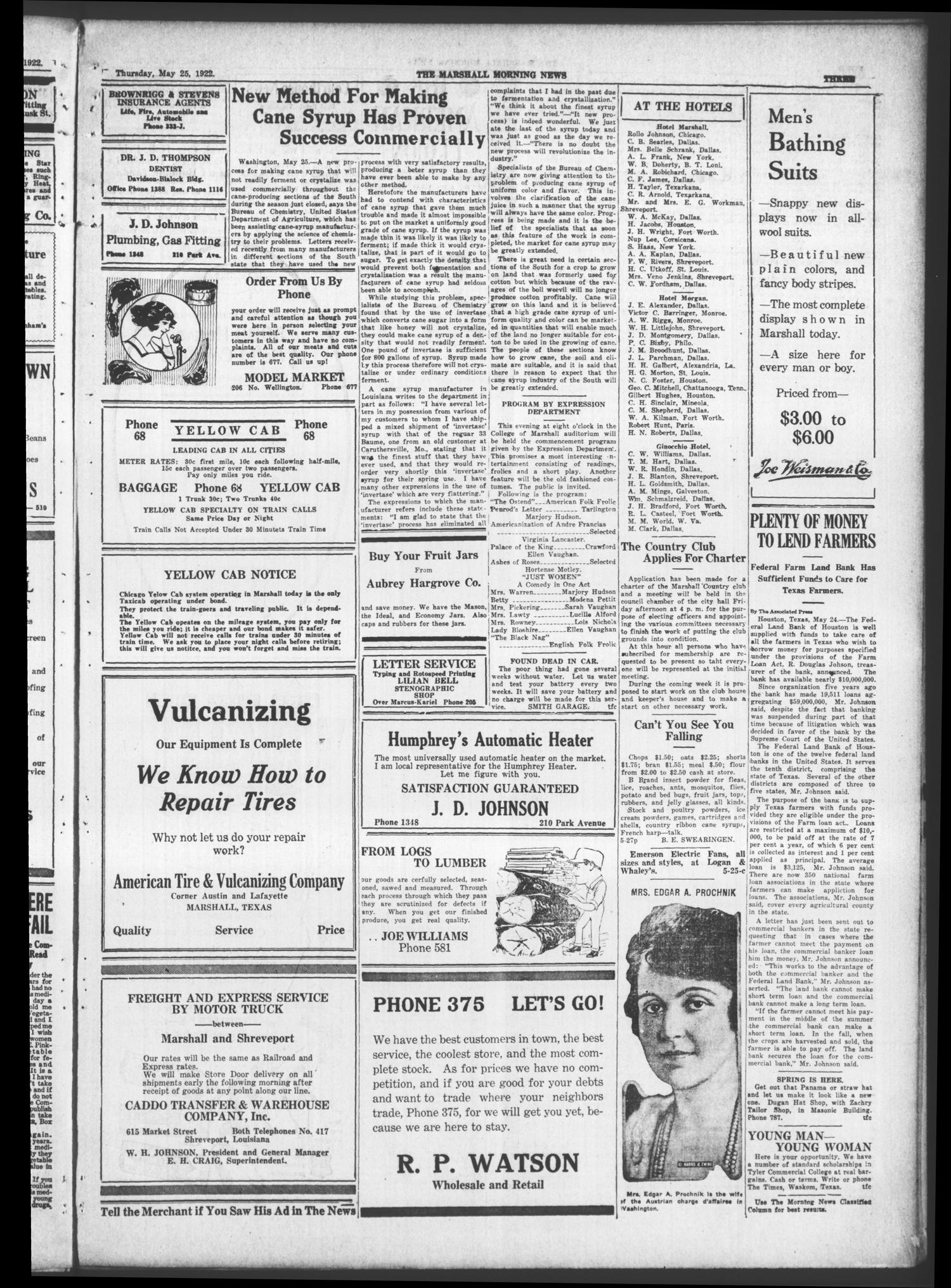 The Marshall Morning News (Marshall, Tex.), Vol. 3, No. 220, Ed. 1 Thursday, May 25, 1922
                                                
                                                    [Sequence #]: 3 of 8
                                                
