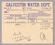 Text: [Water BIll from Galveston Water Department, January 14, 1952]