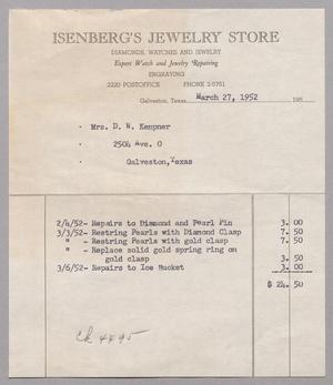 [Invoice for Repairing and Restringing Jewelry]