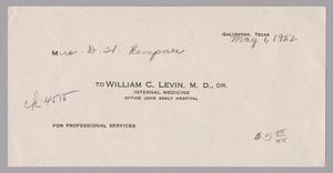 [Invoice for Professional Services, May 1952]