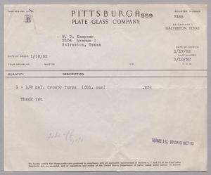 [Invoice for Crosby Turps, January 1952]