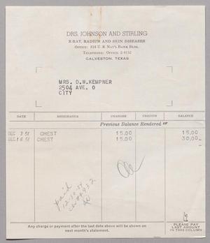 Primary view of object titled '[Invoice for Chest, December 1954]'.
