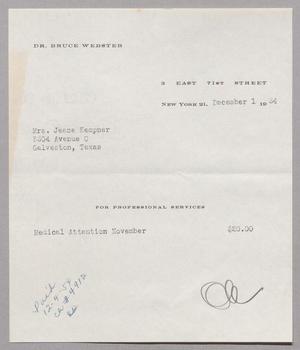[Invoice for Professional Services, December 1952]
