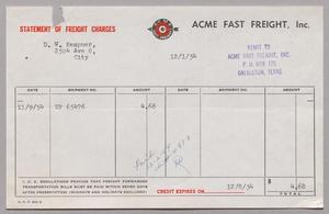 [Invoice for Balance Due to Acme Fast Freight, Inc.]