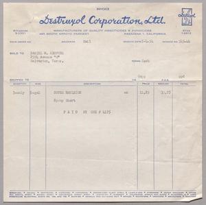 [Invoice for Super Emulsion and Spray Chart, May 1954]