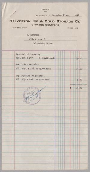 [Invoice for Locker Rental, December 1955]