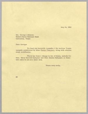 [Letter to George M. Atkinson, May 16, 1962]