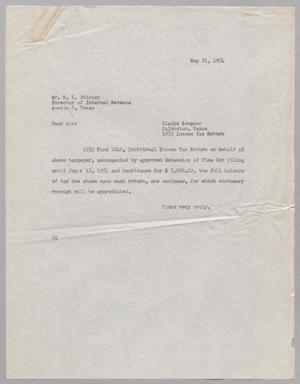 [Letter from Ray I. Mehan to R. L. Phinney, May 21, 1954]