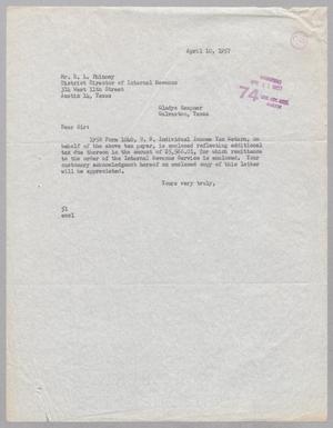 [Letter from Ray I. Mehan to R. L. Phinney, April 10, 1957]