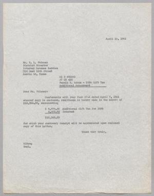[Letter from Ray I. Mehan to Mr. R. L. Phinney, April 15, 1961]
