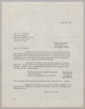 [Letter from Ray I. Mehan to Ray L. Phinney, May 28, 1958]