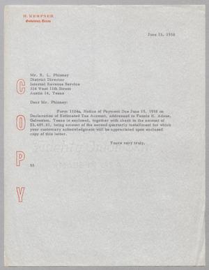 [Letter from R. I. Mehan to R. L. Phinney, June 13, 1958]