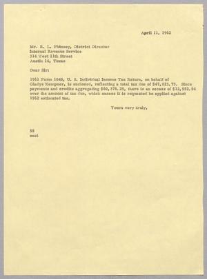 [Letter from R. I. Mehan to R. L. Phinney, April 11, 1962]