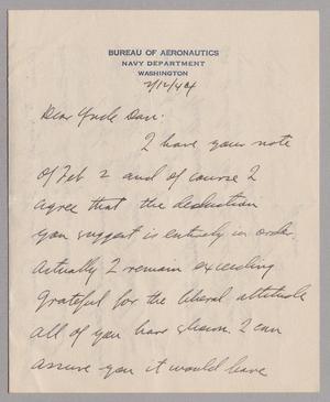 [Letter from Harris L. Kempner to Daniel W. Kempner, February 2, 1944]