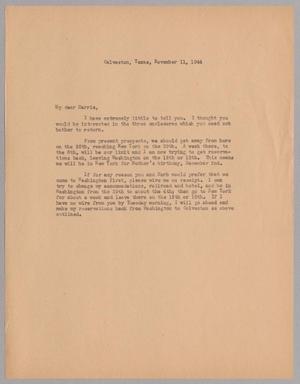 [Letter from Isaac H. Kempner to Harris L. Kempner, November 11, 1944]