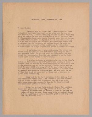 [Letter from Isaac H. Kempner to Harris L. Kempner, September 29, 1944]