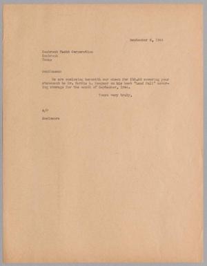 Primary view of object titled '[Letter from A. H. Blackshear, Jr., to Seabrook Yacht Corporation, September 6, 1944]'.