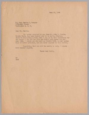 [Letter from A. H. Blackshear, Jr. to Lt. Com. Harris L. Kempner, June 12, 1944]