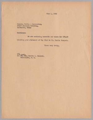 [Letter from A. H. Blackshear, Jr. to Messrs. Burton & Backenstoe, June 1, 1944]