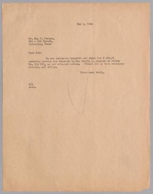 [Letter from A. H. Blackshear, Jr. to Mr. Wm. M. Morgan, May 4, 1944]