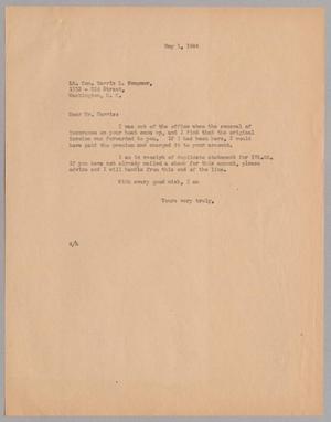 [Letter from A. H. Blackshear, Jr. to Lt. Com. Harris L. Kempner, May 1, 1944]