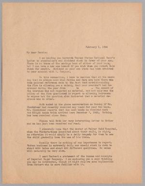 [Letter from Isaac H. Kempner to Harris L. Kempner, February 1, 1944]