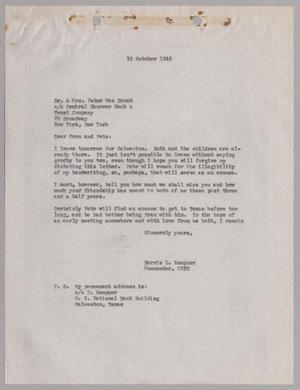 [Letter from Harris L. Kempner to Mr. & Mrs. Peter Van Brunt, October 15, 1945]