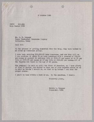 [Letter from Harris L. Kempner to Mr. S. E. Kempner, October 9, 1945]